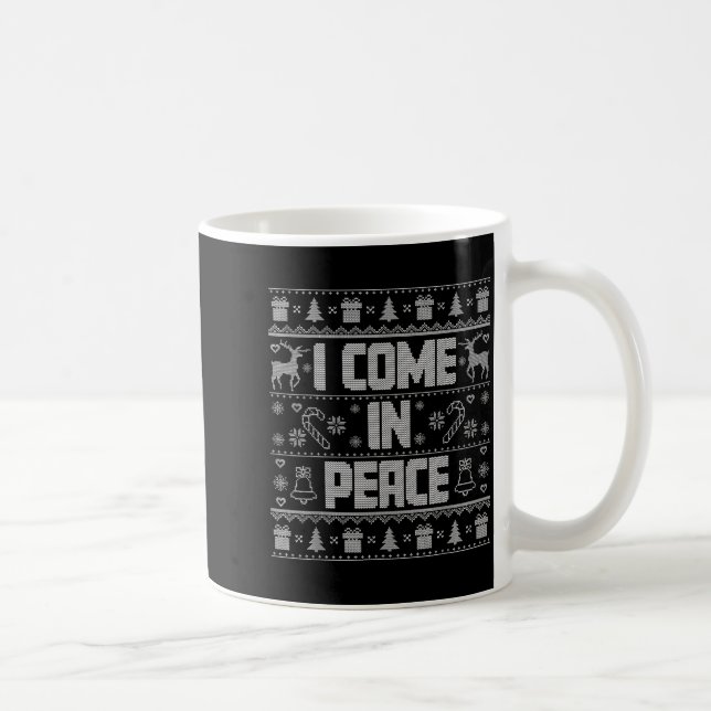 I Come In Peace Couple Matching Ugly Christmas Swe Kaffemugg (Höger)