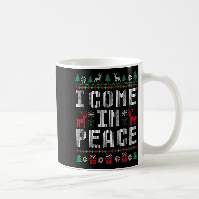 I Come In Peace Couple Matching Ugly Christmas Swe Kaffemugg (Höger)