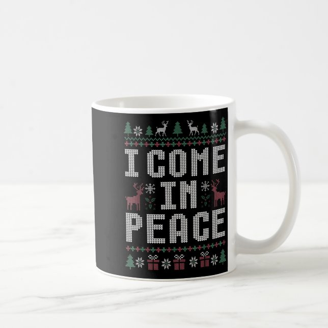 I Come In Peace Couple Matching Ugly Christmas Swe Kaffemugg (Höger)