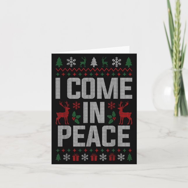 I Come In Peace Couple Matching Ugly Christmas Swe Kort (Framsida)