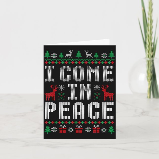 I Come In Peace Couple Matching Ugly Christmas Swe Kort (Framsida)