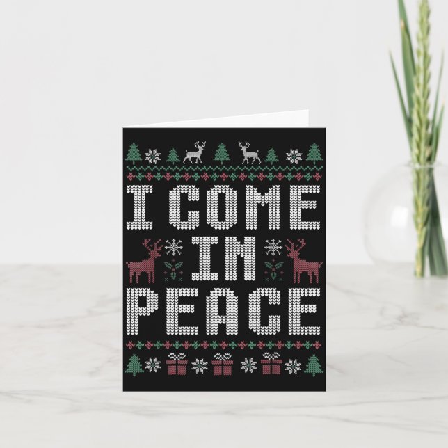 I Come In Peace Couple Matching Ugly Christmas Swe Kort (Framsida)