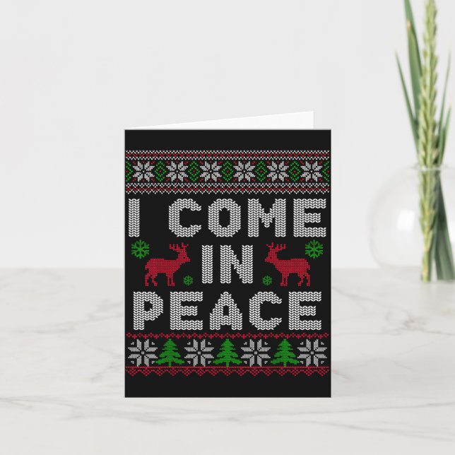 I Come In Peace Couple Matching Ugly Christmas Swe Kort (Framsida)