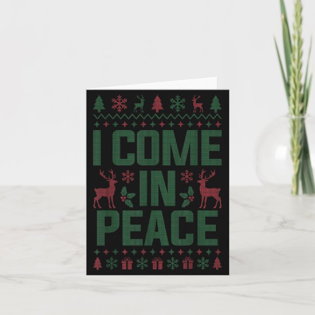 I Come In Peace Couple Matching Ugly Christmas Swe Kort (Framsida)