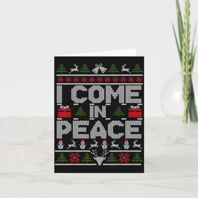 I Come In Peace Couple Matching Ugly Christmas Swe Kort (Framsida)