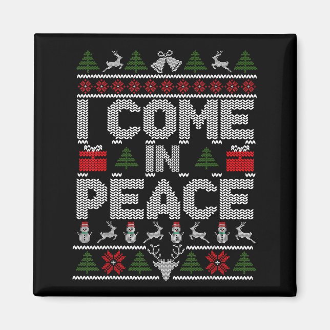 I Come In Peace Couple Matching Ugly Christmas Swe Magnet (Framsidan)