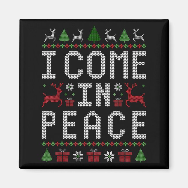 I Come In Peace Couple Matching Ugly Christmas Swe Magnet (Framsidan)