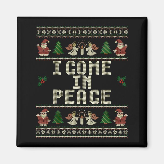 I Come In Peace Couple Matching Ugly Christmas Swe Magnet (Framsidan)