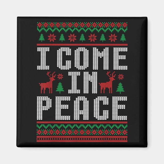 I Come In Peace Couple Matching Ugly Christmas Swe Magnet (Framsidan)