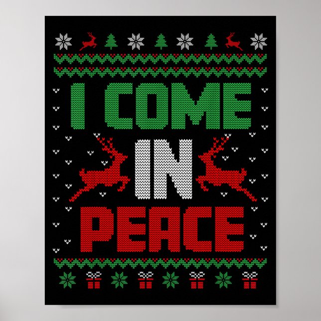I Come In Peace Couple Matching Ugly Christmas Swe Poster (Framsidan)