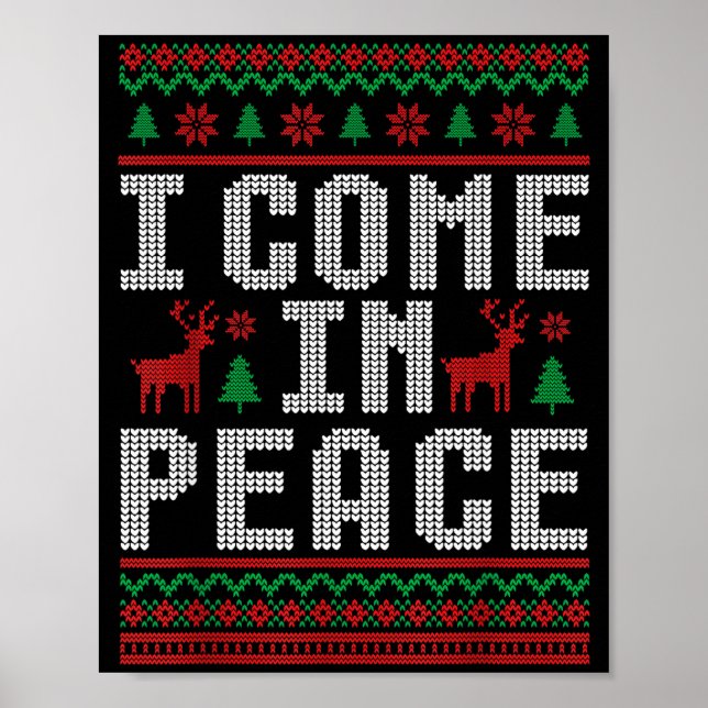 I Come In Peace Couple Matching Ugly Christmas Swe Poster (Framsidan)