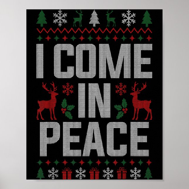 I Come In Peace Couple Matching Ugly Christmas Swe Poster (Framsidan)