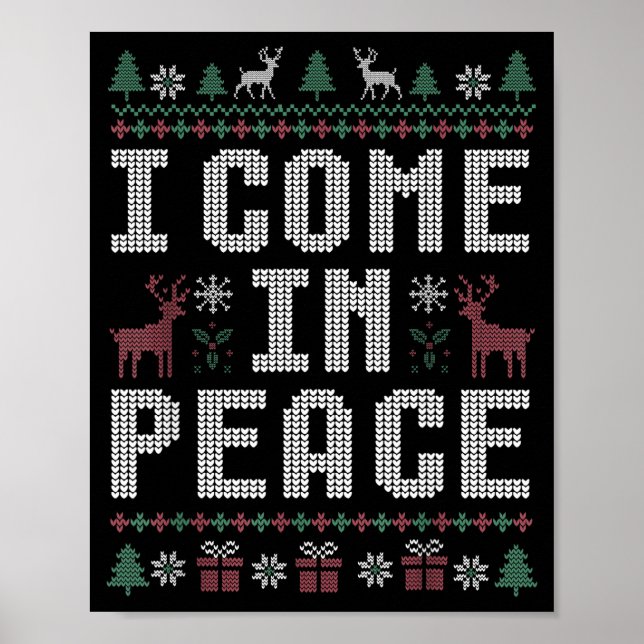 I Come In Peace Couple Matching Ugly Christmas Swe Poster (Framsidan)