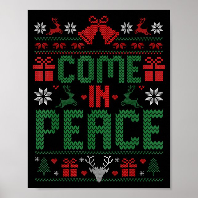 I Come In Peace Couple Matching Ugly Christmas Swe Poster (Framsidan)