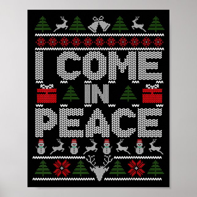I Come In Peace Couple Matching Ugly Christmas Swe Poster (Framsidan)