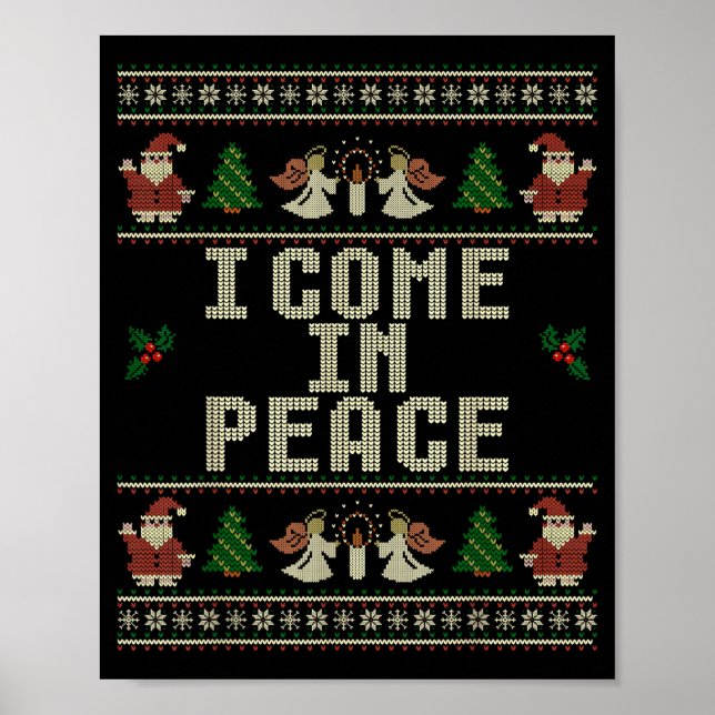 I Come In Peace Couple Matching Ugly Christmas Swe Poster (Framsidan)