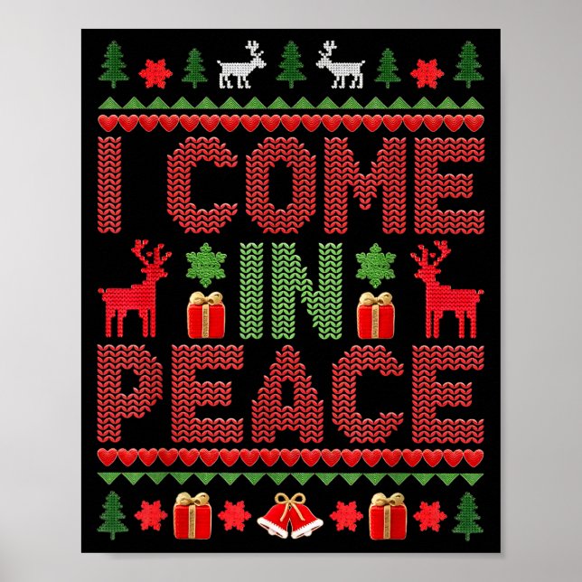 I Come In Peace Couple Matching Ugly Christmas Swe Poster (Framsidan)