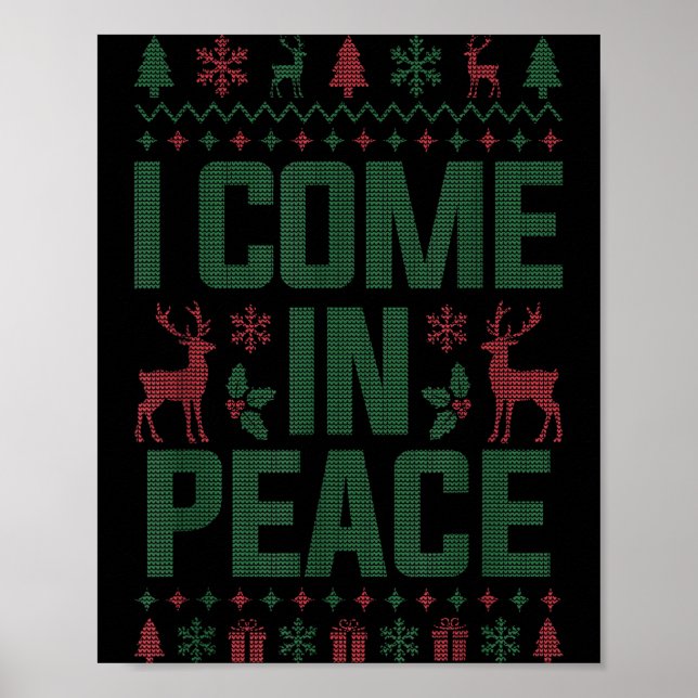 I Come In Peace Couple Matching Ugly Christmas Swe Poster (Framsidan)