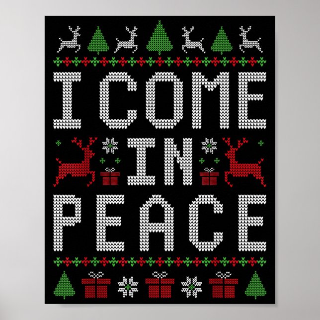 I Come In Peace Couple Matching Ugly Christmas Swe Poster (Framsidan)