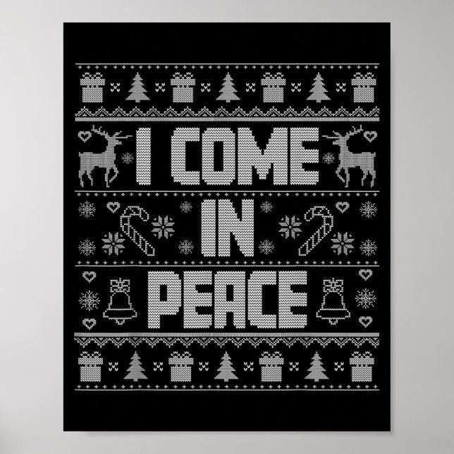 I Come In Peace Couple Matching Ugly Christmas Swe Poster (Framsidan)