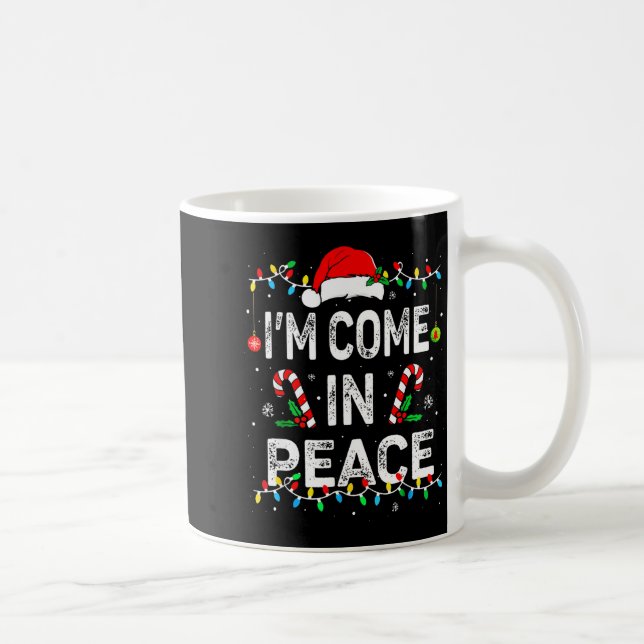 I Come In Peace I'm Peace Matching Ugly Christmas  Kaffemugg (Höger)
