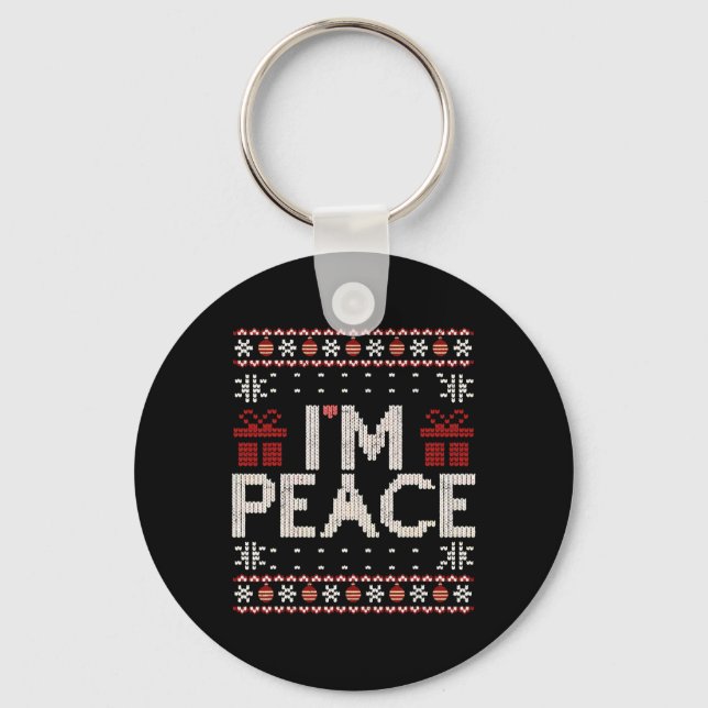 I Come In Peace I'm Peace Matching Ugly Christmas  Nyckelring (Framsida)