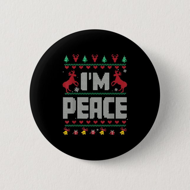 I Come In Peace - I'm Peace Xmas Matching Couples  Knapp (Framsida)