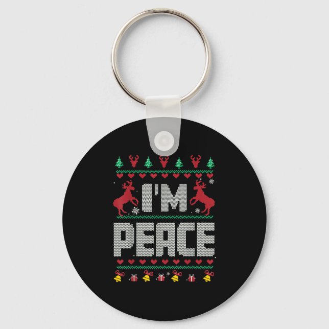 I Come In Peace - I'm Peace Xmas Matching Couples  Nyckelring (Framsida)