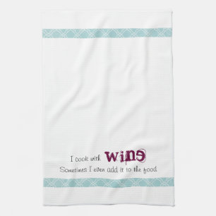 I Cook Food Humor Blue Gräns Tea Kitchen Towel Kökshandduk