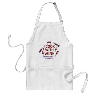 I Cook With Wine Funny Cooking Apron Förkläde