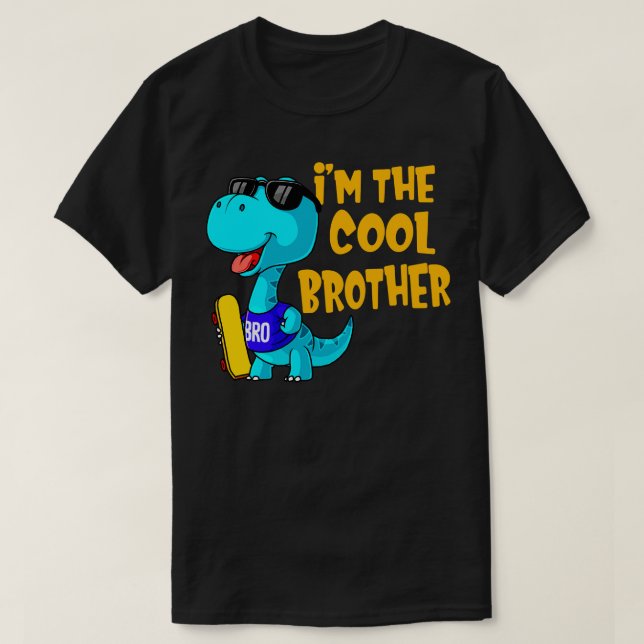 I Coolan Brother of Funny Dinosaur Kids T Shirt (Design framsida)