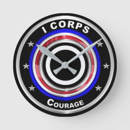 I Corps "America's Corps" Keepsaké Rund Klocka