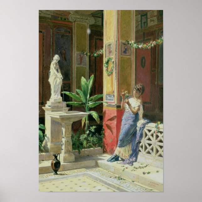 I Courtyard i Pompeji, 1878 Poster (Framsidan)