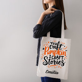 I Craft Stories Namn Halloween Tote Bag for Writer Tygkasse