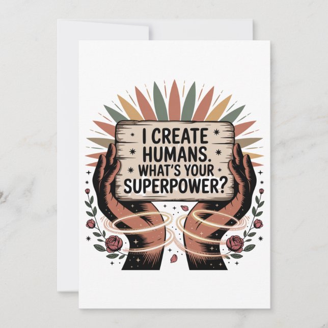 I Create Humans. What’s Your Superpower Inbjudningar (Framsida)