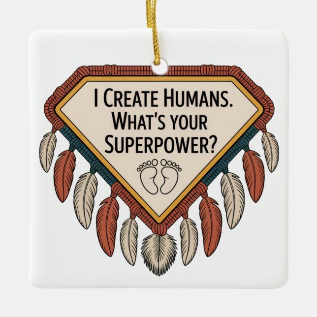 I Create Humans. What’s Your Superpower Julgransprydnad Keramik (Framsida)