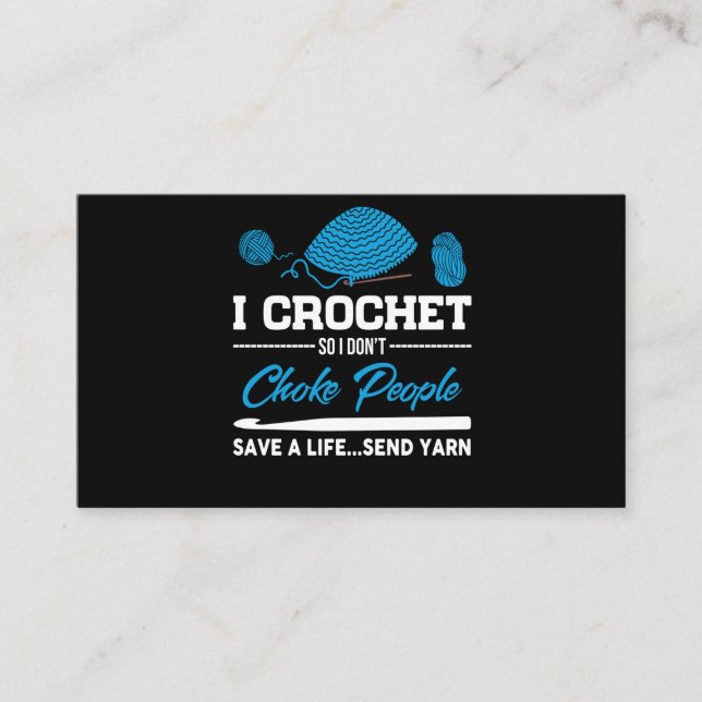 I Crochet Choke People Spara A Life Send Yarn Visitkort (Framsida)