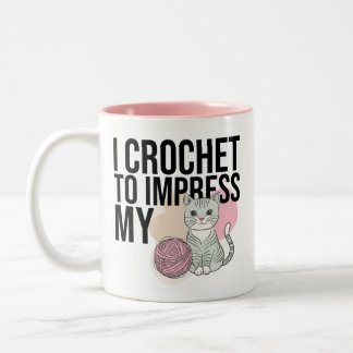 I Crochet till Impress My Cat Två-Tonad Mugg