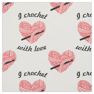 ’I Crochet with Kärlek’ Yarn Heart w/ Krok Crafts Tyg