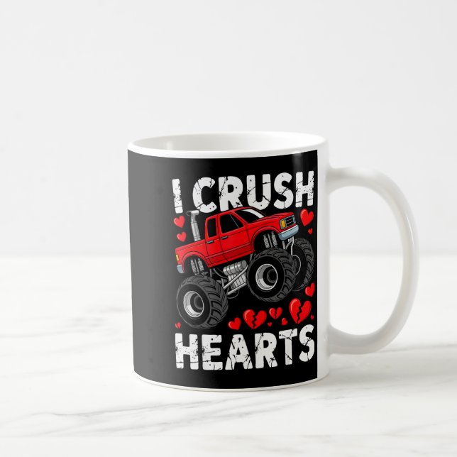 I Crush Hearts Valentine Monster Truck Boys Toddle Kaffemugg (Höger)