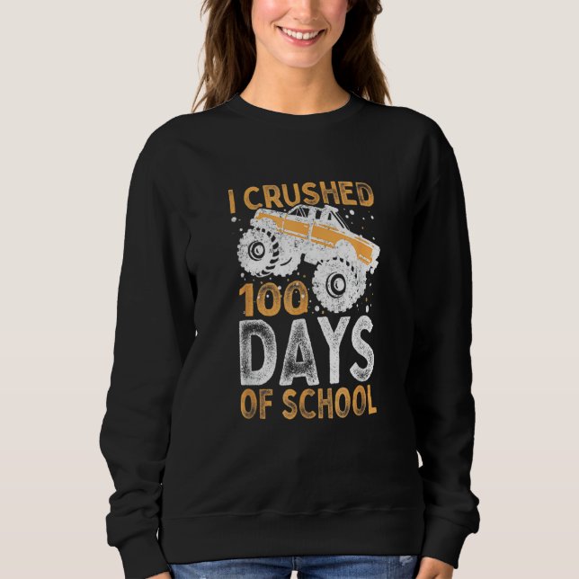I Crushed 100 Days Of School Boys Girls Monster Tr T Shirt (Framsida)