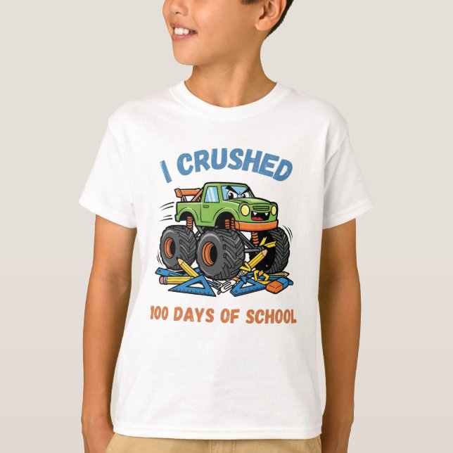 I Crushed 100 Days of School T Shirt (Framsida)