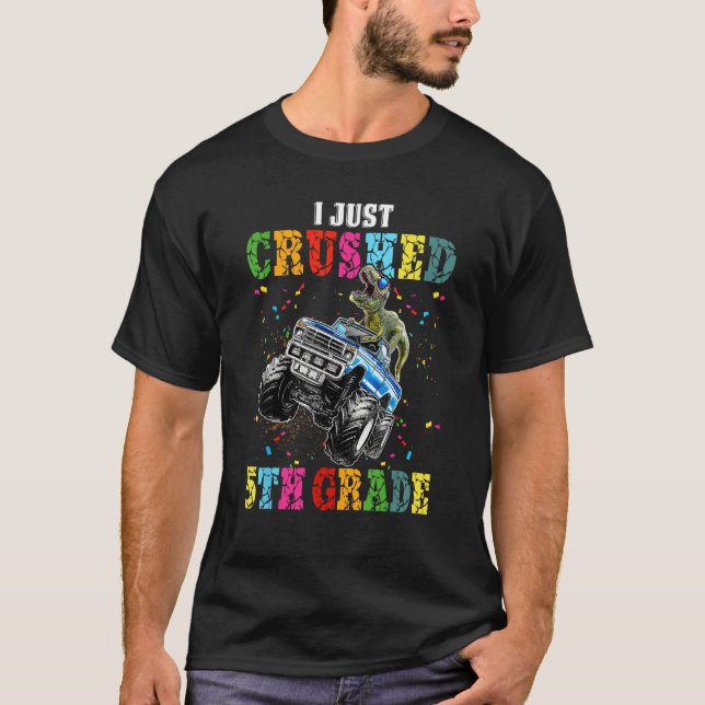 I Crushed 5th Grade  Graduation Boys Monster Truck T Shirt (Framsida)
