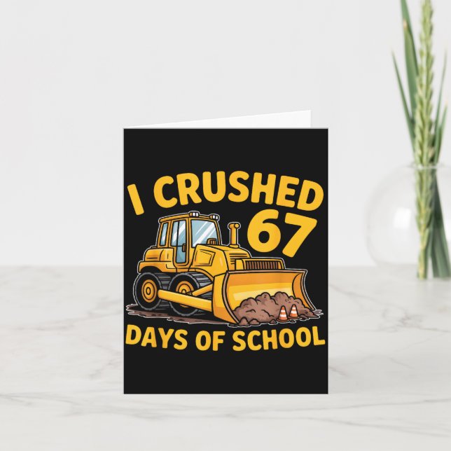 I Crushed 67 Days Of School 67th Day Of School Boy Kort (Framsida)