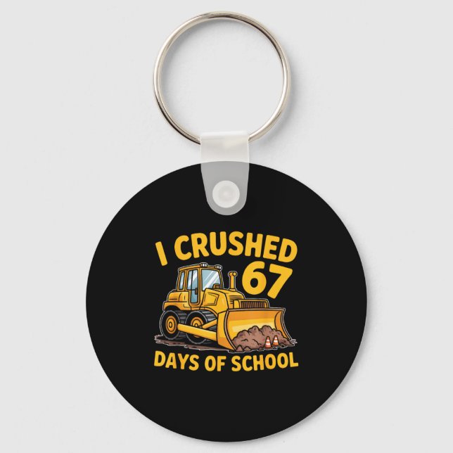 I Crushed 67 Days Of School 67th Day Of School Boy Nyckelring (Framsida)