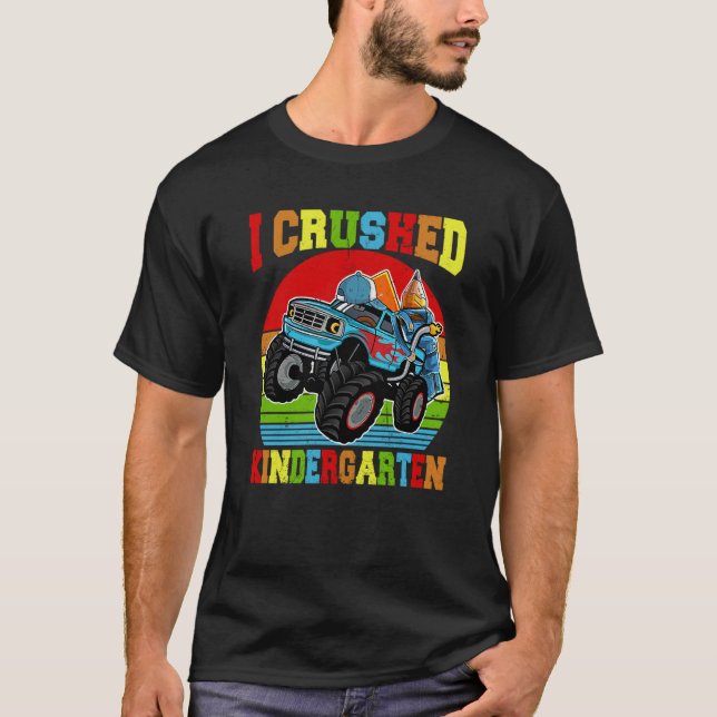 I Crushed Kindergarten Monster Truck Graduation Bo T Shirt (Framsida)