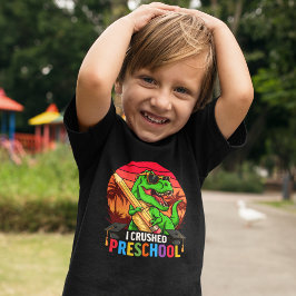 I Crushed Preschool" – T-Rex with with Glasses T Shirt