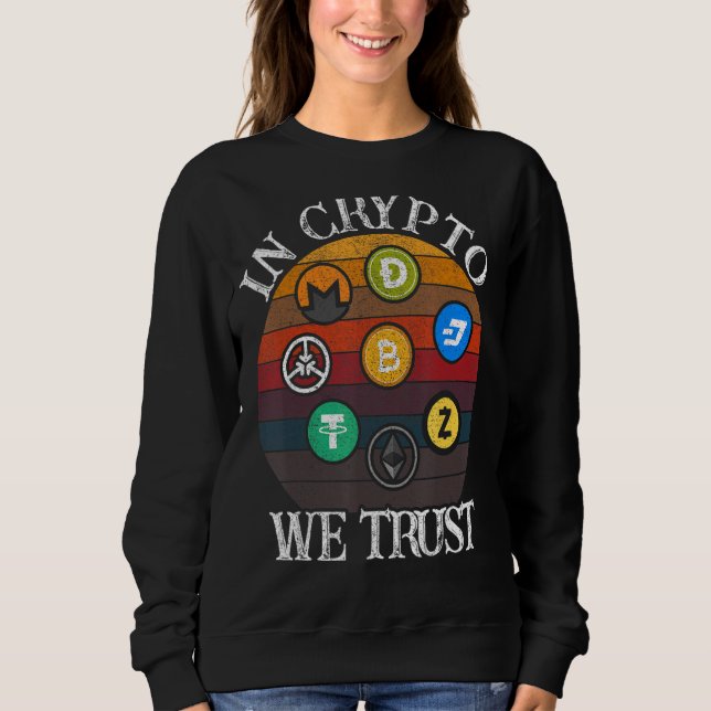 I Crypto We Trust Bitcoin Cryptocurrency Trader I T Shirt (Framsida)