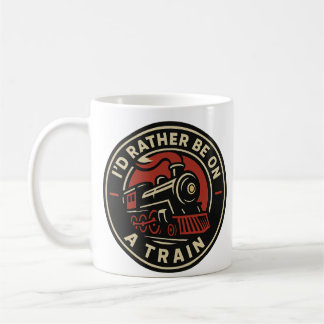 I’d Rather Be On a Train Steam Engine Mug Design Kaffemugg