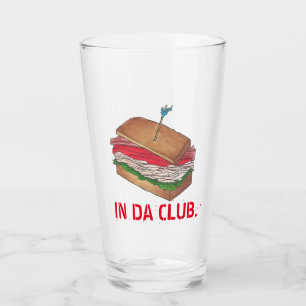 I Da Klubb Funny Foodie Deli Turkey Klubb Sandwich Glaskopp